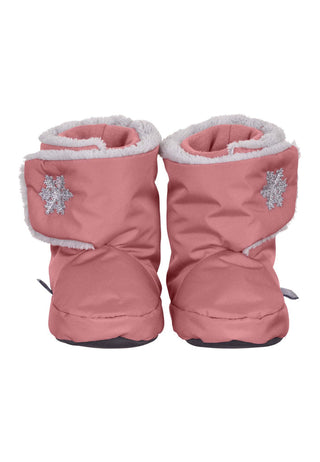 Babyschuhe aus Funktionsmaterial mit Schneeflocke rosa