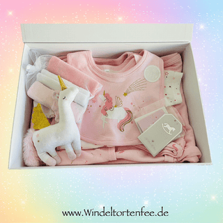 Baby Geschenkbox Premium in rosa - Windeltortenfee