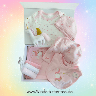Baby Geschenkbox Premium in rosa - Windeltortenfee